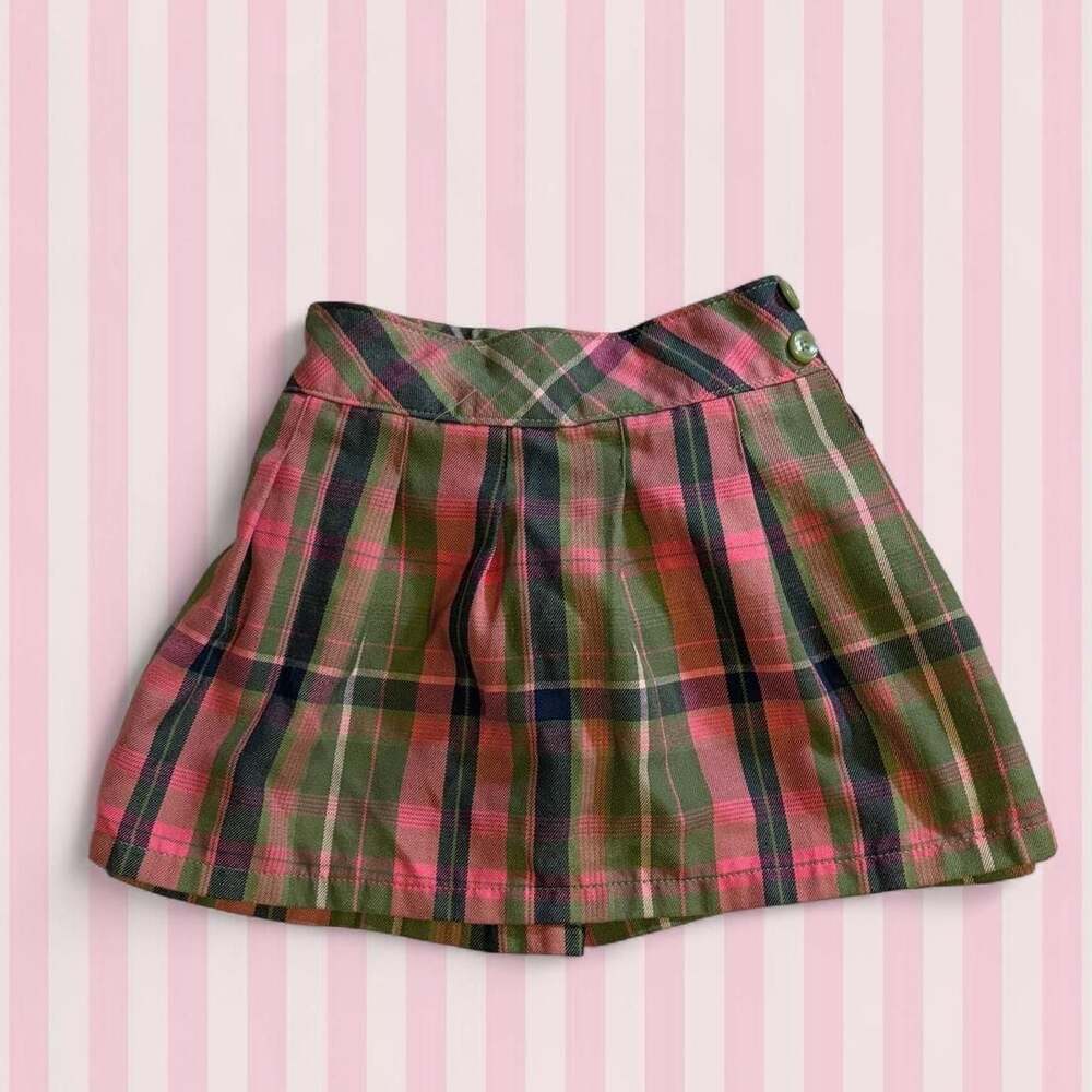 Garanimals Pink Green and Black Plaid Pleated Skirt